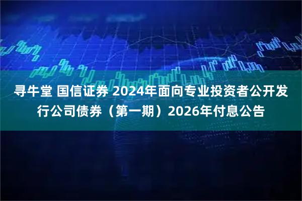 寻牛堂 国信证券 2024年面向专业投资者公开发行公司债券（第一期）2026年付息公告